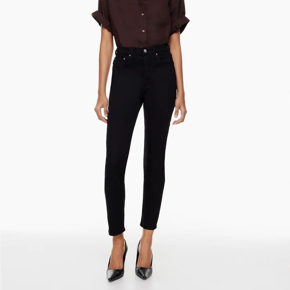 Aritzia Denim Forum The Yoko High Rise Slim Black Size 27 - Picture 1 of 16
